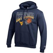  West Virginia Champion Wordmark Basketball Net Logo Hoodie