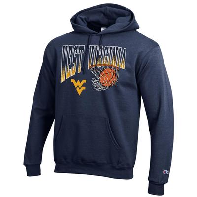 West Virginia Champion Wordmark Basketball Net Logo Hoodie