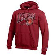  Arkansas Champion Wordmark Basketball Net Logo Hoodie