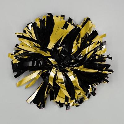 Black and Gold Go Team Spirit Wrist Pom