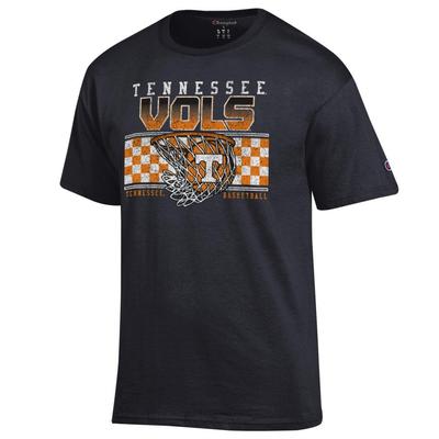 Tennessee Champion Dark Mode Basketball Net Checkerboard Tee