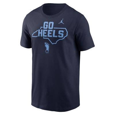 UNC Jordan Brand Primary Wordmark Cotton Tee