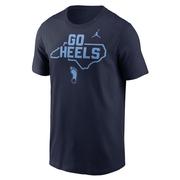  Unc Jordan Brand Primary Wordmark Cotton Tee