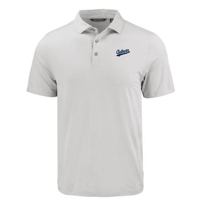 Auburn Cutter & Buck Vault Script Coastline Epic Comfort Eco Polo CONCRETE