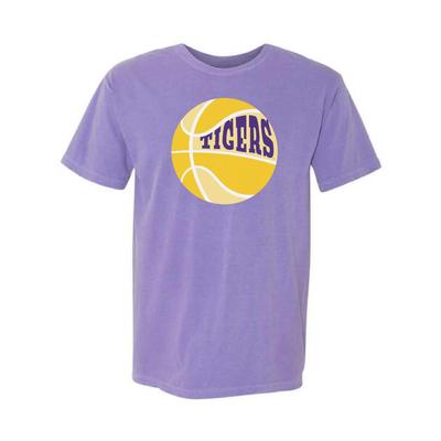 LSU Tigers Retro Basketball Comfort Colors Tee