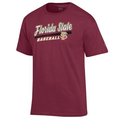 Florida State Champion Script Baseball Bat Logo Tee