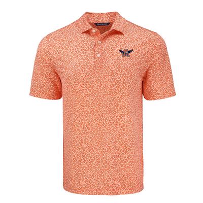 Auburn Cutter & Buck Vault Eagle Pike Eco Flora Print Polo COLL_ORANGE