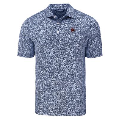 Auburn Cutter & Buck Vault Cartoon Pike Eco Flora Print Polo