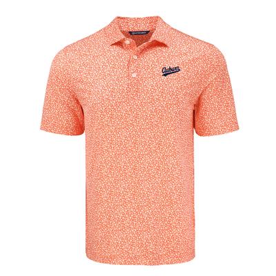 Auburn Cutter & Buck Vault Script Pike Eco Flora Print Polo COLL_ORANGE