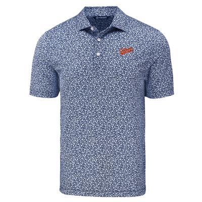 Auburn Cutter & Buck Vault Script Pike Eco Flora Print Polo