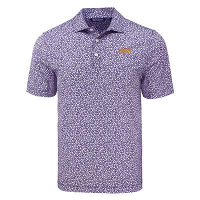 LSU Cutter & Buck Silhouette Pike Eco Flora Print Polo