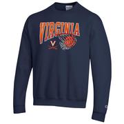  Virginia Champion Wordmark Basketball Net Logo Crew