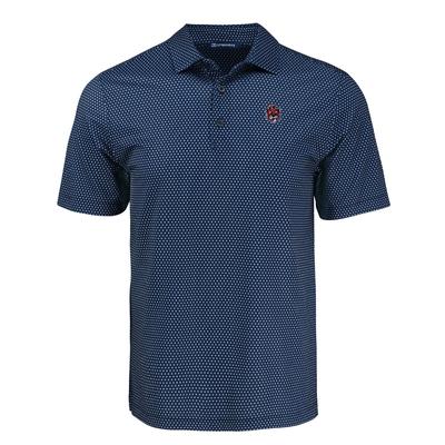 Auburn Cutter & Buck Vault Cartoon Pike Eco Shadow Check Print Polo