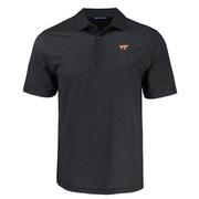  Virginia Tech Cutter & Buck Pike Eco Shadow Check Print Polo