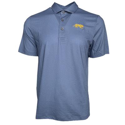 LSU Cutter & Buck Silhouette Pike Eco Shadow Check Print Polo