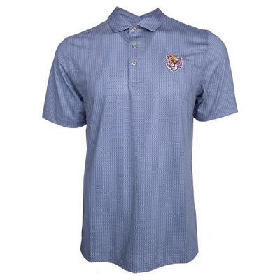 LSU Cutter & Buck Vault Sailor Pike Eco Shadow Check Print Polo