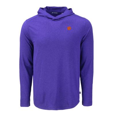 Clemson Cutter & Buck Coastline Epic Hooded Shirt