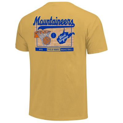 West Virginia Jerry West Vintage Basketball Court Comfort Colors Tee