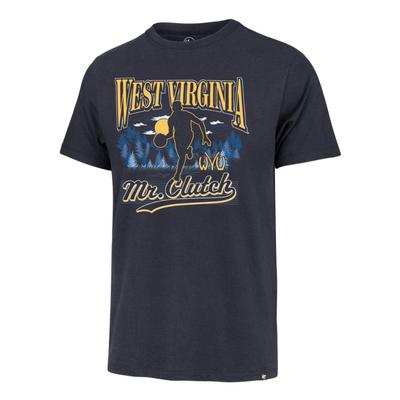 West Virginia 47 Brand Jerry West Mr. Clutch Franklin Tee