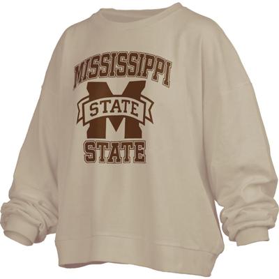 Mississippi State Pressbox Hi-Lo Tonal Print Janise Crew