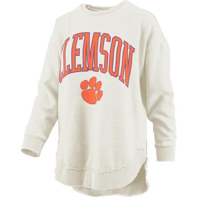 Clemson Pressbox Nelson Melange Poncho Crew