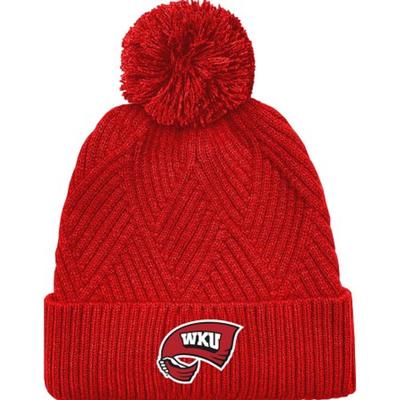 Western Kentucky Bridger Textured Cuff Knit Pom Beanie