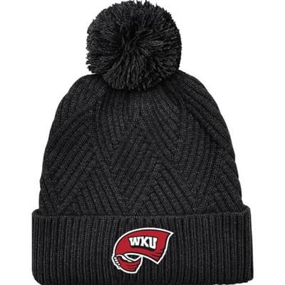 Western Kentucky Bridger Textured Cuff Knit Pom Beanie