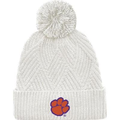 Clemson Bridger Textured Cuff Knit Pom Beanie