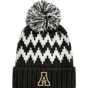  App State Zig Zag Cuff Pom Beanie