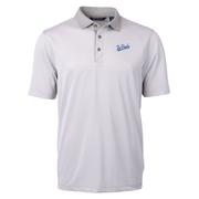  Unc Cutter & Buck Men's Tar Heel Script Virtue Eco Micro Stripe Polo