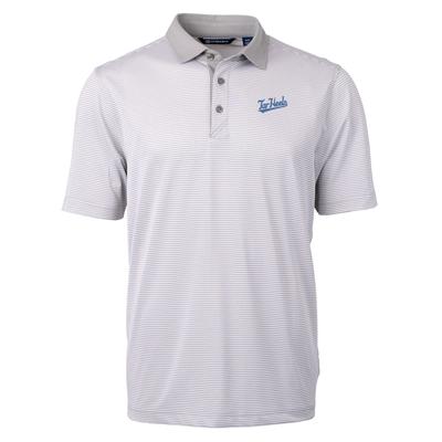 UNC Cutter & Buck Men's Tar Heel Script Virtue Eco Micro Stripe Polo