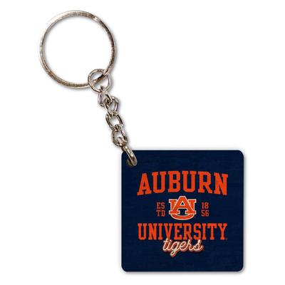 Auburn Scholar Script Keychain