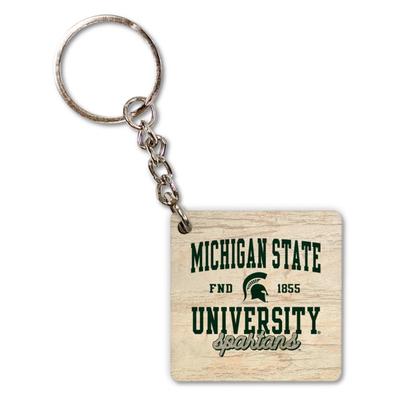 Michigan State Scholar Script Keychain