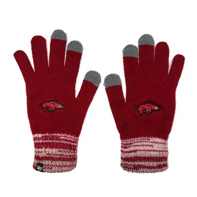 Arkansas 47 Brand Static Gloves   Arkansas Gloves  Gear up for cold weather this season with the tech-touch Arkansas Razorbacks 47 Brand Static Knit Gloves from Alumni Hall. The technology-friendly fi