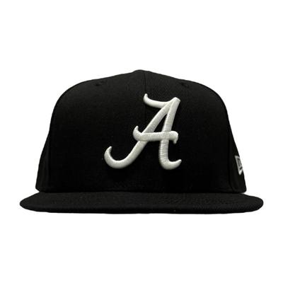 Alabama New Era 5950 Script A Fitted Flat Brim Hat