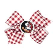  Fsu Wee Ones Medium Gingham Grosgrain Hair Bow