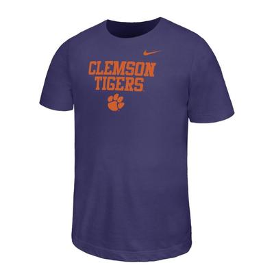 Clemson Nike YOUTH Dri-Fit Legend Team Stack Tee