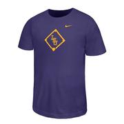  Lsu Nike Youth Dri- Fit Legend Baseball Diamond Tee