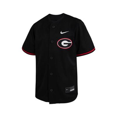 Georgia Nike YOUTH Full Button Baseball Jersey