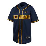  West Virginia Nike Youth Full Button Baseball Jersey