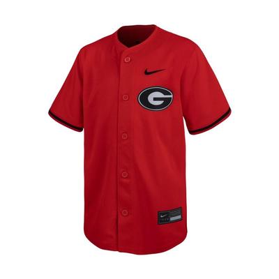 Georgia Nike YOUTH Full Button Baseball Jersey