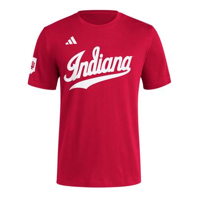 Indiana Adidas Baseball Script Fresh Tee