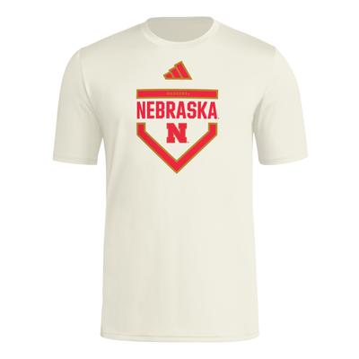 Nebraska Adidas Gold Standard Home Plate Pregame Tee