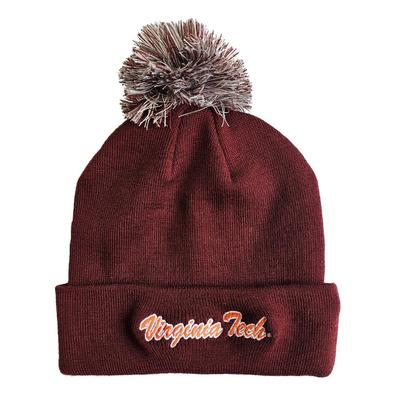 Virginia Tech The Game Roll Up Pom Beanie