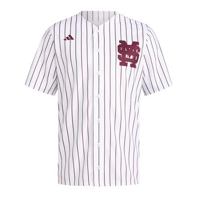 Mississippi State Adidas Replica Pinstripe Baseball Jersey