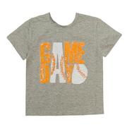  Orange And White Kids Glitter Gameday Tee