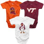  Virginia Tech Wes And Willy Infant 3 Pack Hopper Set