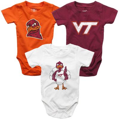 Virginia Tech Wes and Willy Infant 3 Pack Hopper Set