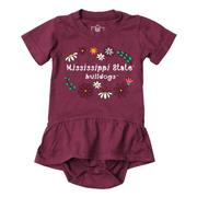  Mississippi State Wes And Willy Infant Flower Jersey Hopper Onesie