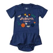  Auburn Wes And Willy Infant Flower Jersey Hopper Onesie